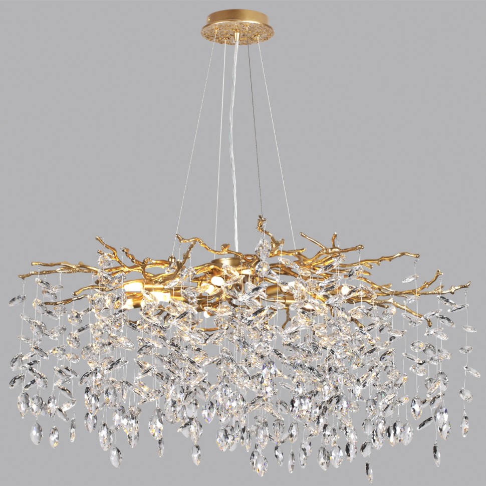 4969/12 Odeon Light Delica Подвесная люстра из хрусталя G9*12*40W, античная бронза, 80см диаметр