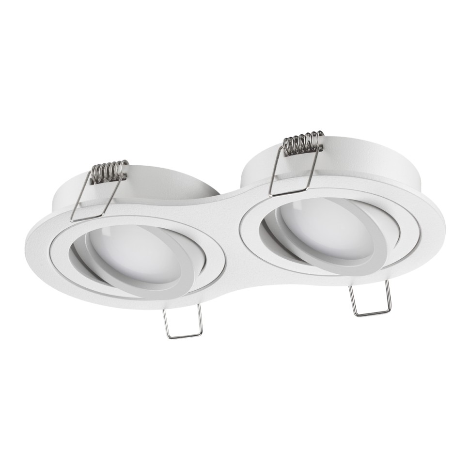 371023 NOVOTECH WIR Белый встраиваемый двойной поворотный светильник MORUS, IP20, GU10*1*50W, 175*92мм овал