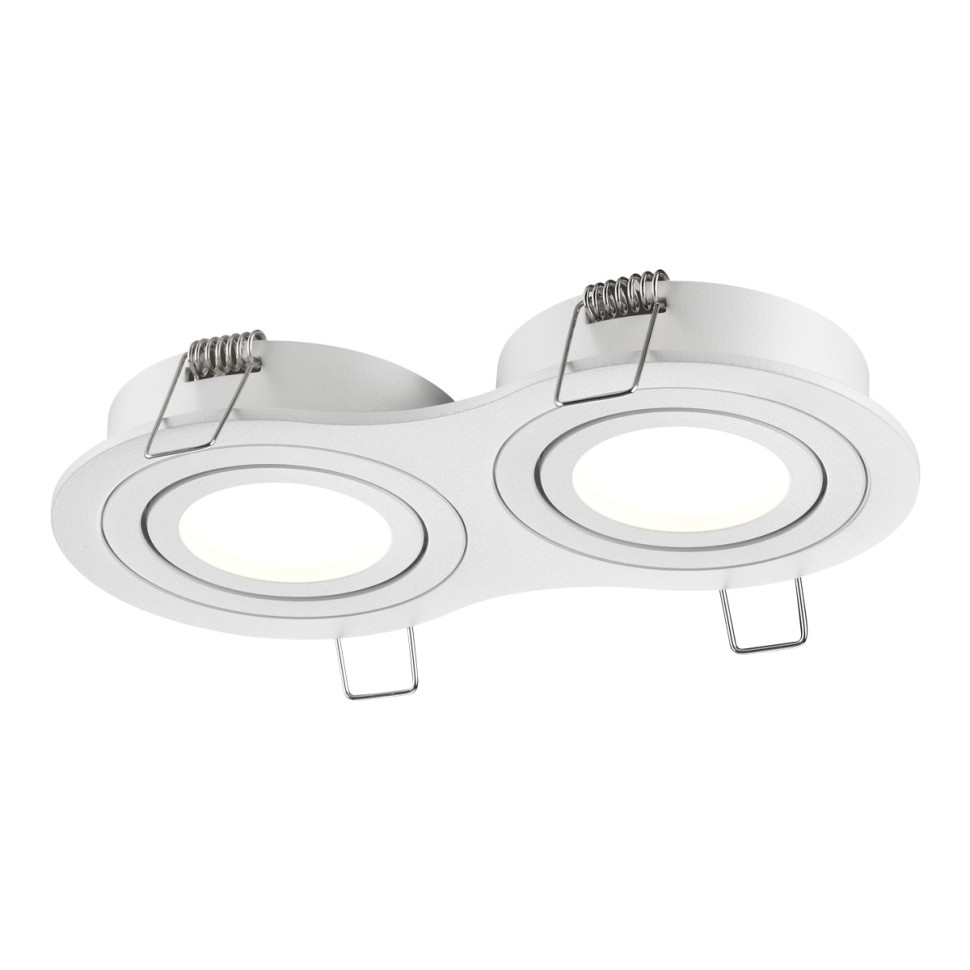 371023 NOVOTECH WIR Белый встраиваемый двойной поворотный светильник MORUS, IP20, GU10*1*50W, 175*92мм овал