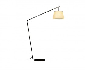 08448-F,19(14) Kink Light Изогнутый торшер Инвар, черный/бежевый, 178см