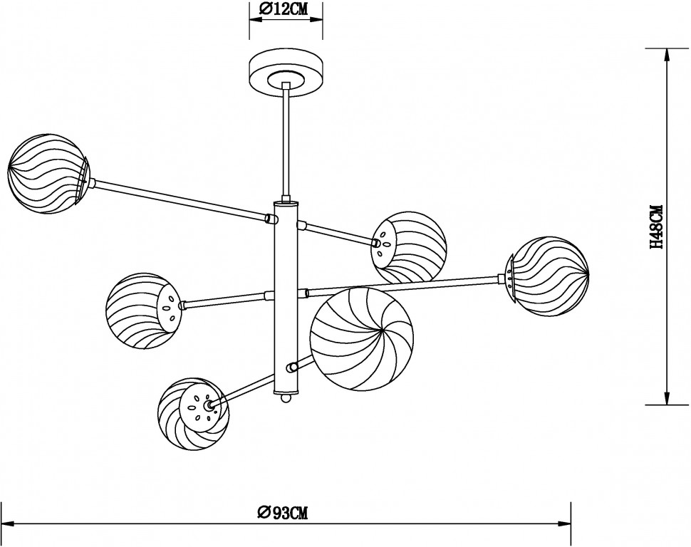 A3566PL-6BK ARTE LAMP потолочная люстра Segin