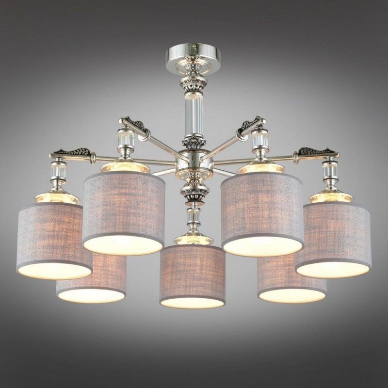 OML-64317-07 OMNILUX потолочная люстра Rovigo, хром, серый, E14*7*40W