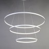 1765-18P Favourite Подвесная белая LED люстра 3 кольца Giro 95W, 4000K, диаметр 80см
