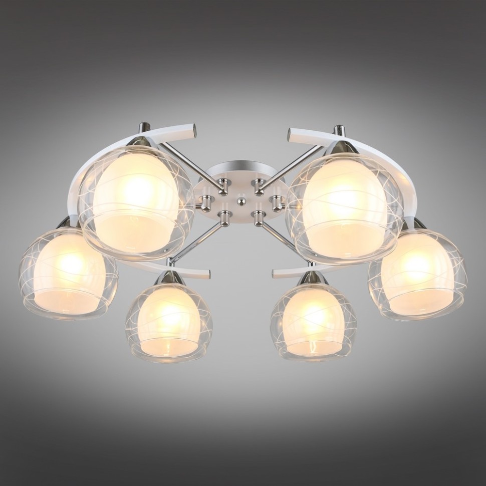 OML-28313-06 OMNILUX потолочная люстра Saragossa, белый и хром