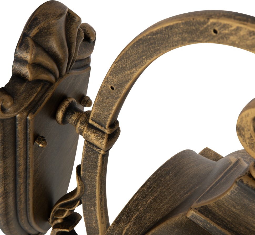 O413WL-01GB MAYTONI настенный уличный светильник Albion, черный, золото, вниз