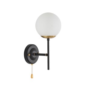 8375/1W Lumion MODERNI Бра с выключателем ELRONA E27*1*60W, черный/латунь/белый, металл/стекло, шарик 13см