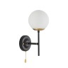 8375/1W Lumion MODERNI Бра с выключателем ELRONA E27*1*60W, черный/латунь/белый, металл/стекло, шарик 13см