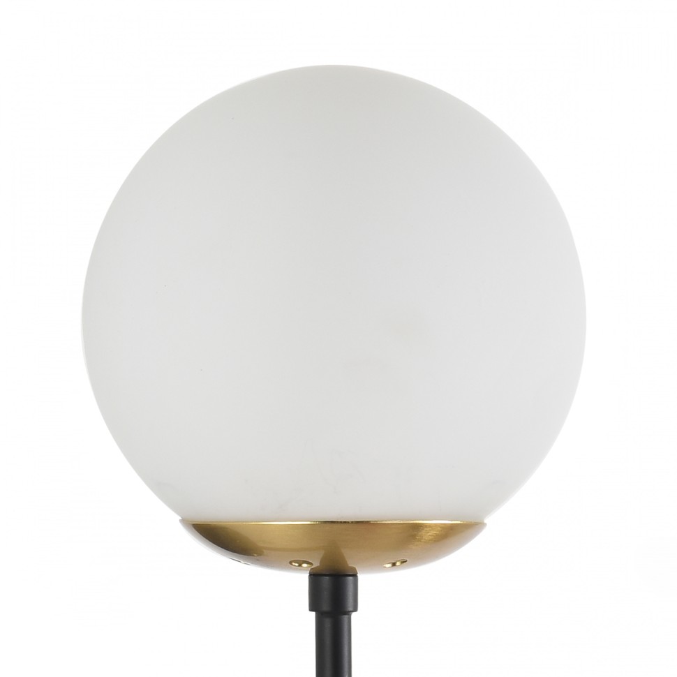8375/1W Lumion MODERNI Бра с выключателем ELRONA E27*1*60W, черный/латунь/белый, металл/стекло, шарик 13см