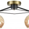 769-527-02 VELANTE потолочный светильник, 2 плафона, черный, бронза, янтарный