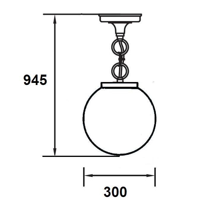 88205L Bl Oasis Light уличный подвесной светильник, диаметр 30см