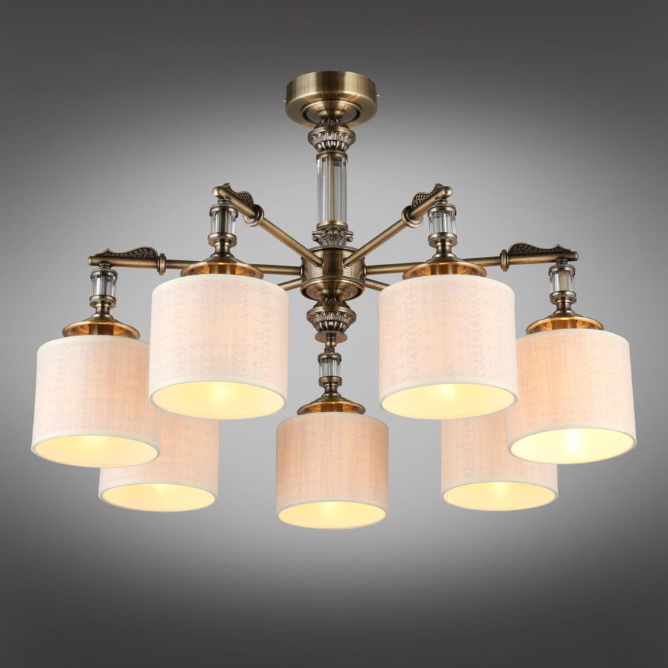 OML-64307-07 OMNILUX потолочная люстра Rovigo, бронза, белый, E14*7*40W