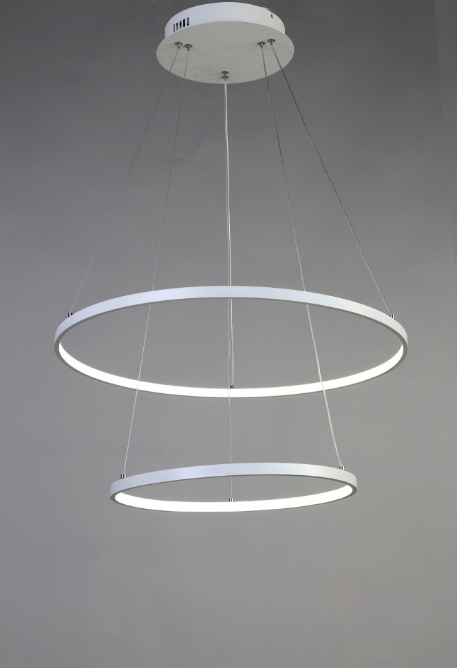 1765-10P Favourite Подвесная люстра 2 кольца Giro, белая, 54W, 4000K, диаметр 60см