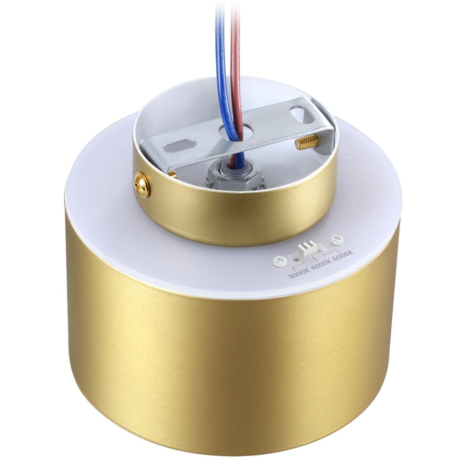 358972 NOVOTECH OVER Светильник накладной светодиодный GIRO с переключателем цветовой температуры, 12W вниз + 3W вверх, светлая бронза