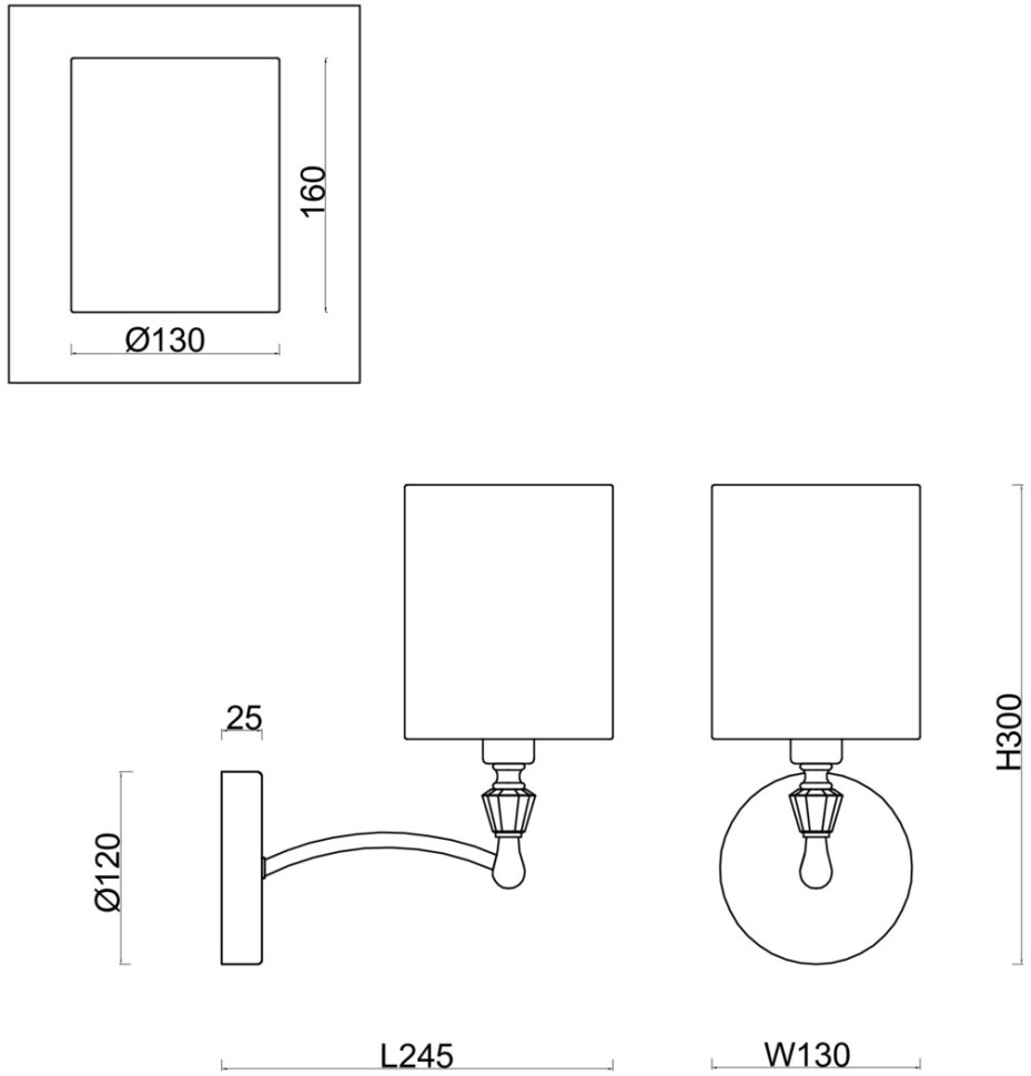 FR1007WL-01N FREYA бра Riverside, никель