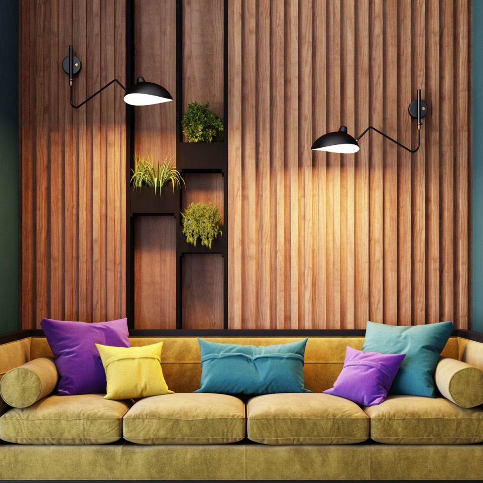 4830/1W ODEON LIGHT Настенный светильник KERBI черный, золото, Е27*1*40W