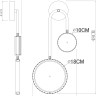 A1364AP-2PB ARTE LAMP светодиодное бра Holly 16W, 3000K, черный, медь