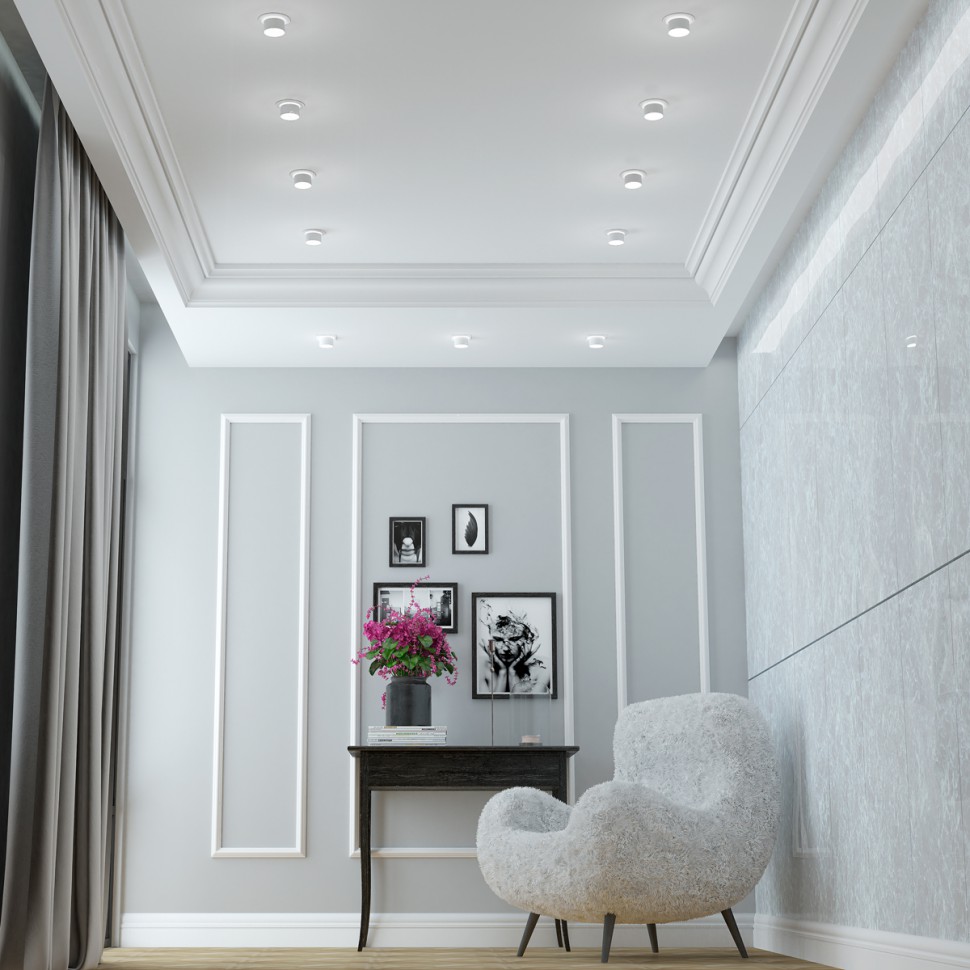 370716 NOVOTECH Белый встраиваемый светильник LIRIO GU10, с подсветкой у основания