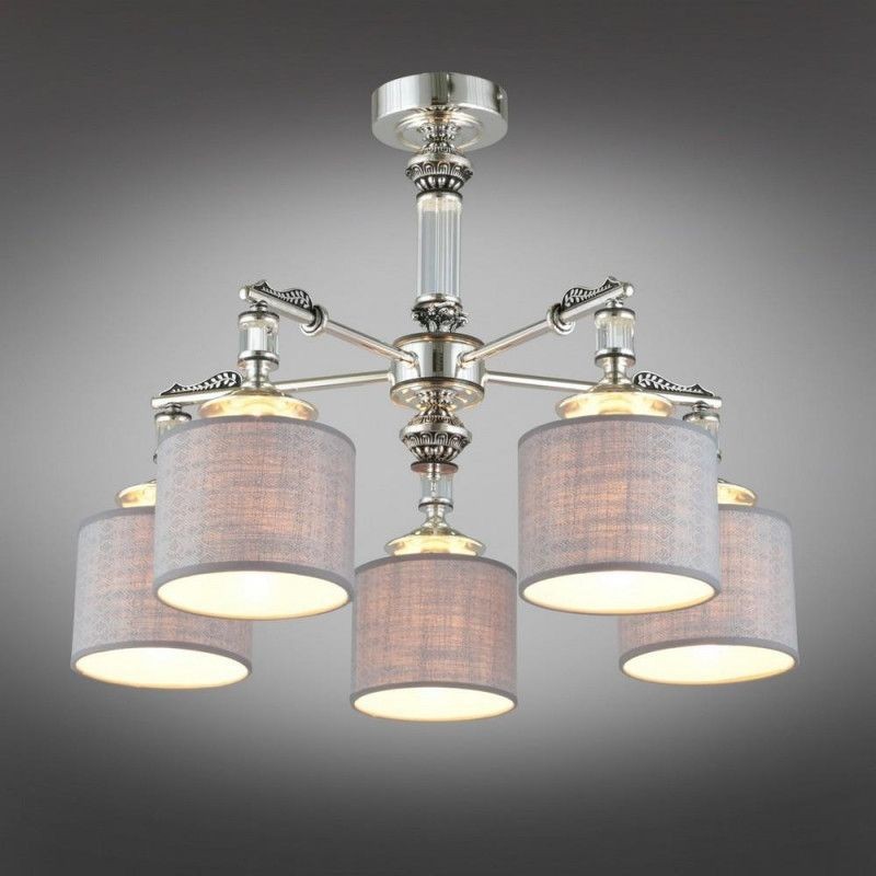 OML-64317-05 OMNILUX потолочная люстра Rovigo, хром, серый, E14*5*40W