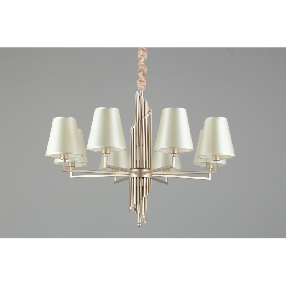 OML-72203-08 OMNILUX подвесная люстра Porlezza, матовое золото и бежевый, E14*8*40W