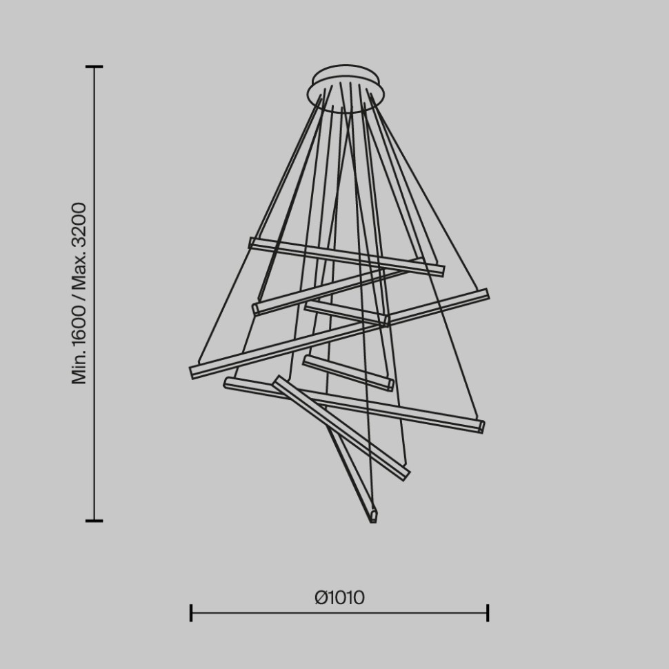 MOD016PL-L96BK MAITONY Line подвесной светодиодный светильник 90W, 3000-4000K