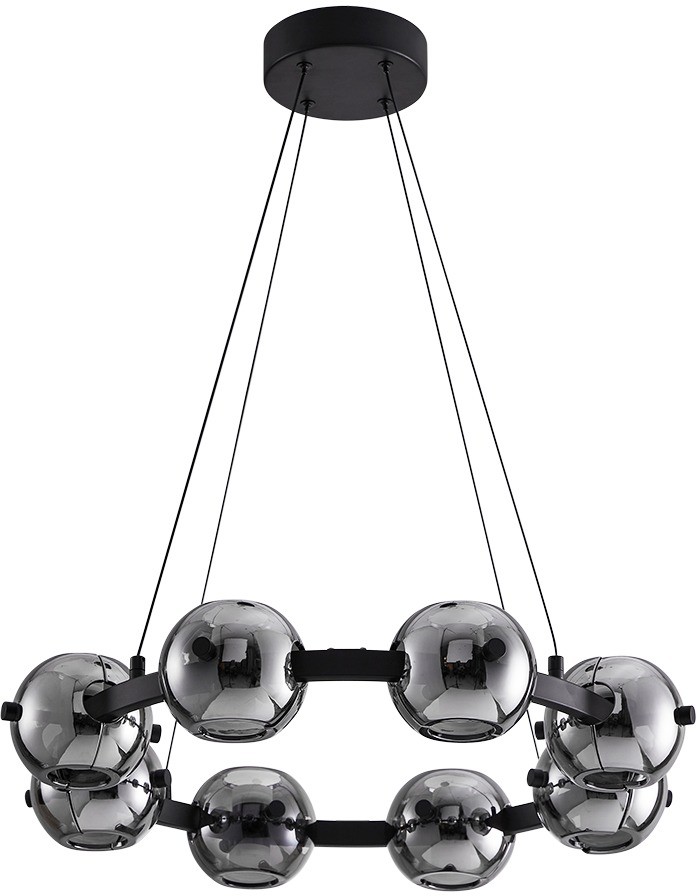 A2471LM-16BK ARTE LAMP подвесная светодиодная люстра Markab 48W, 4000K, черный, дымчатый, 65см диаметр