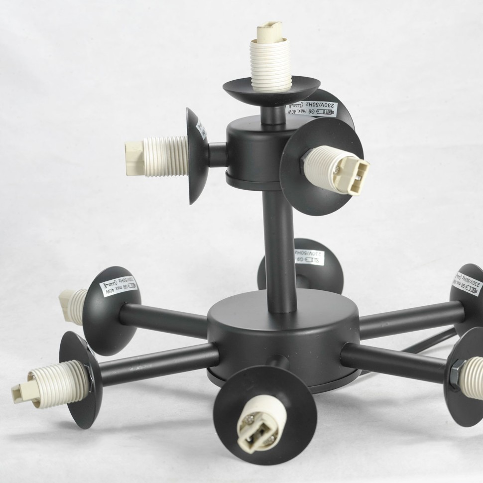 LSP-8382 LUSSOLE Потолочная люстра Wilcox, G9*10*40W, черный, белые шарики