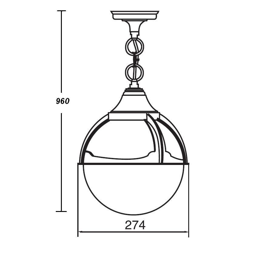 88105 Bl Oasis Light подвесной светильник уличный, диаметр 274мм