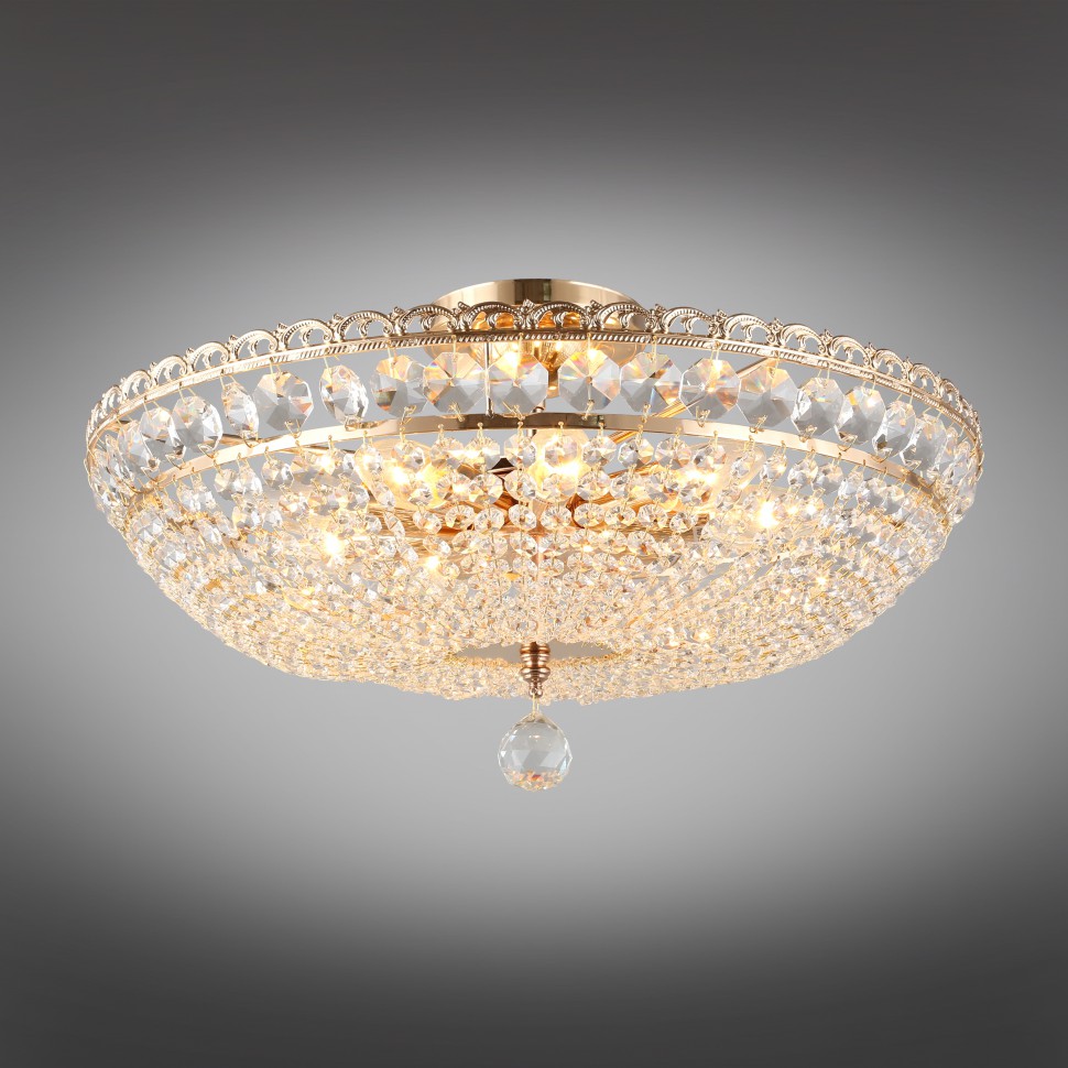 APL.758.17.09 APLOYT потолочная люстра Viga, хрусталь, золото, E14*9*40W