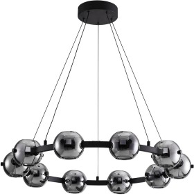 A2471LM-20BK ARTE LAMP подвесная светодиодная люстра Markab 60W, 4000K, черный, дымчатый, 85см диаметр