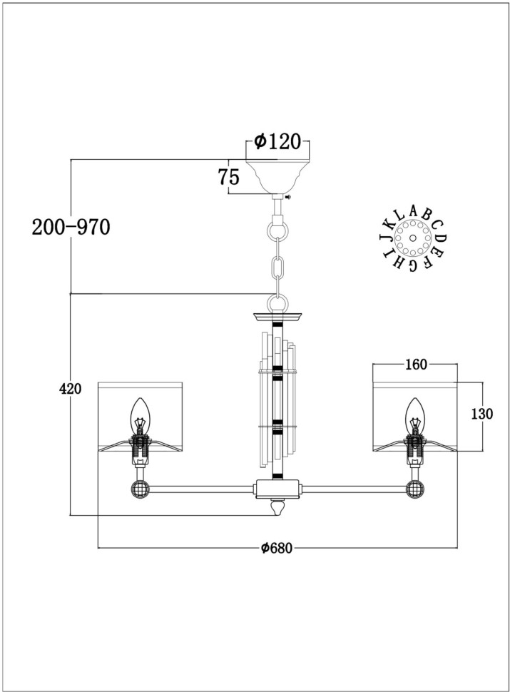 MOD088PL-06BS Maytoni Подвесная люстра Alloro, 68см диаметр, латунь 