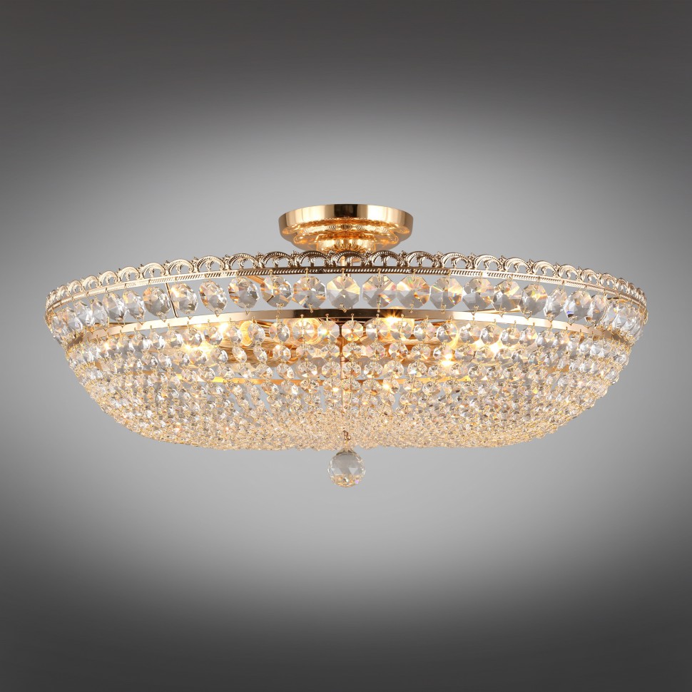 APL.758.17.12 APLOYT потолочная люстра Viga, хрусталь, золото, E14*12*40W, 65см