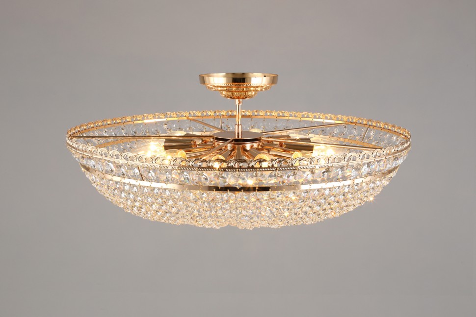 APL.758.17.12 APLOYT потолочная люстра Viga, хрусталь, золото, E14*12*40W, 65см