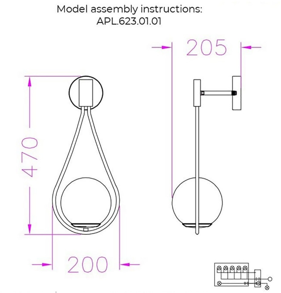 APL.623.01.01 APLOYT настенный светильник Klodi