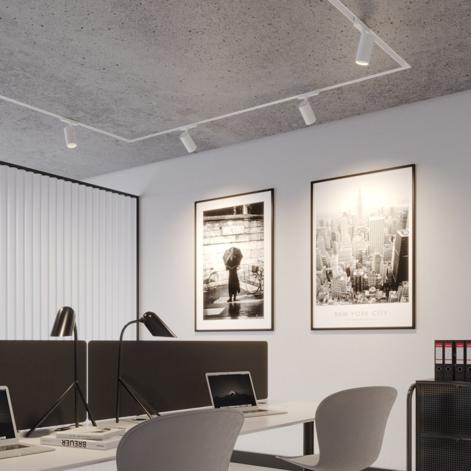 359581 NOVOTECH PORT Белый трехфазный трековый светодиодный светильник HELIX, IP20, LED 35W, 4000K, 220-240V