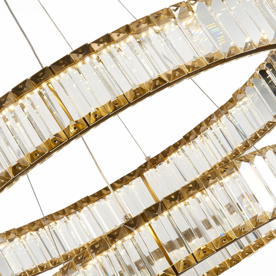 SL1622.303.02 ST-Luce подвесная светодиодная хрустальная люстра Tivoli 2 кольца, 60см, 70W