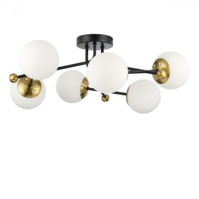 6581/6C LUMION Потолочная люстра MELODY, черный, золотой, шарики 120мм, E14*6*40W