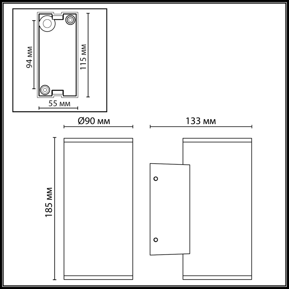 7142/24WL ODEON LIGHT NATURE черная светодиодная архитектурная подсветка LONG, металл, IP65, 24W, угол рассеивания 60°, 3000K, 1252Lm