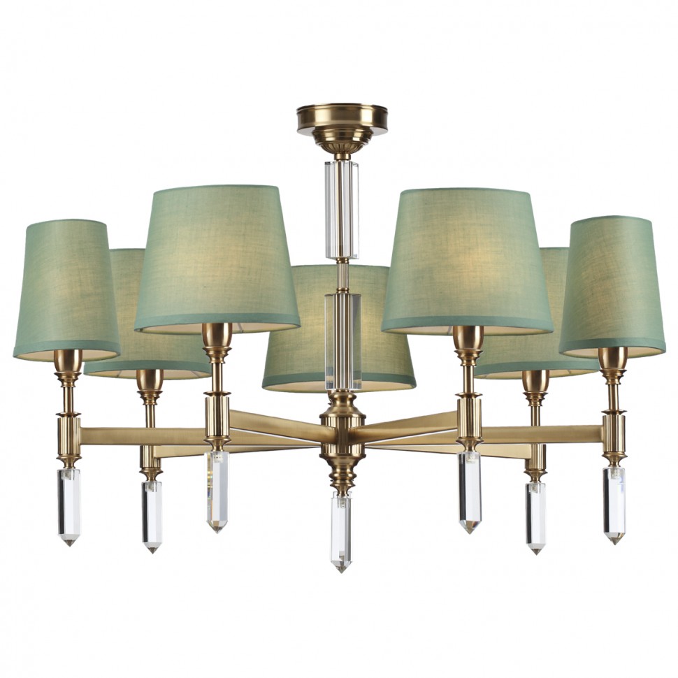 4887/7 ODEON LIGHT EXCLUSIVE потолочная/подвесная люстра LONDON, хрусталь, зеленый и бронза