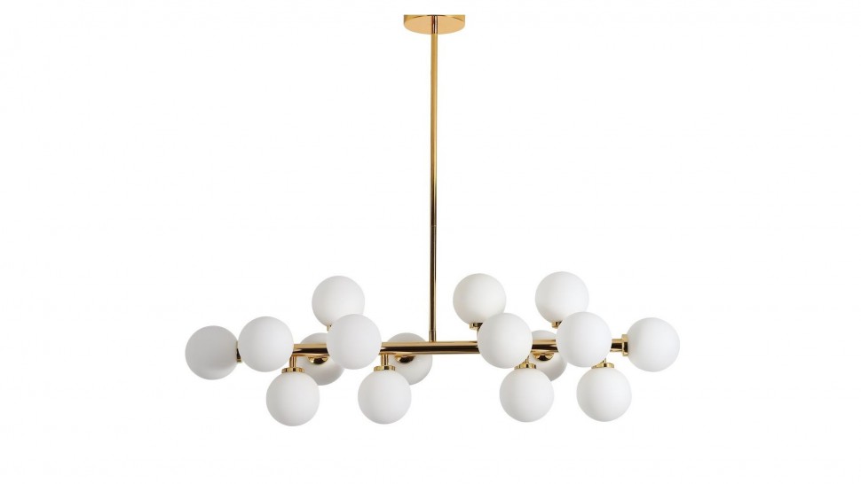 LUMINA DECO потолочная люстра на штанге Marsiada LDP 6033-16 GD, золото с белым, 16*G4*28W