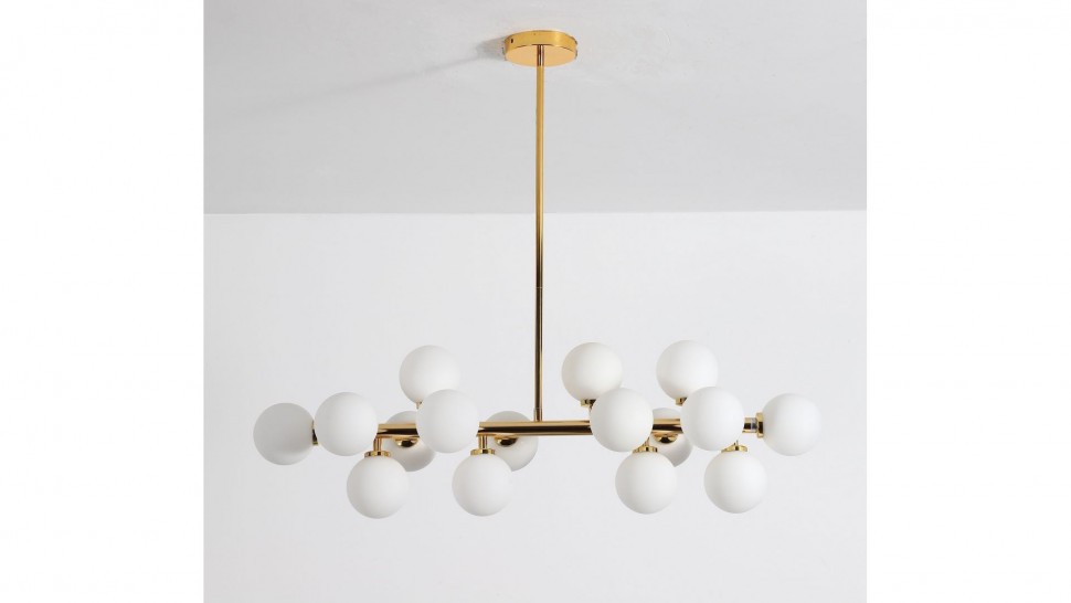 LUMINA DECO потолочная люстра на штанге Marsiada LDP 6033-16 GD, золото с белым, 16*G4*28W