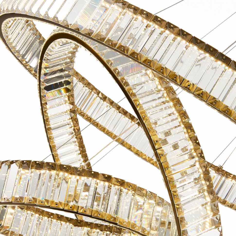 SL1622.303.03 ST-Luce подвесная светодиодная хрустальная люстра Tivoli 3 кольца, 80см, 122W