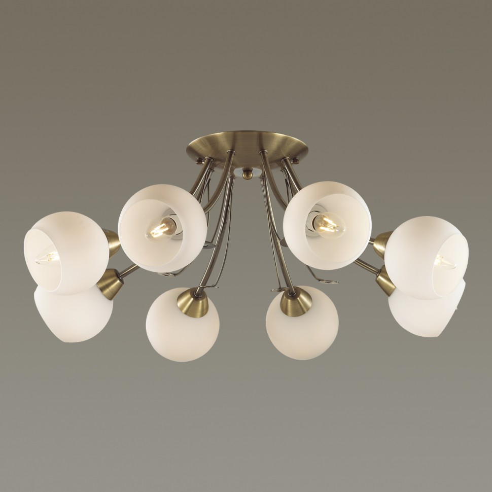 5265/8C LUMION потолочная люстра TULA, Е14*8*40W, белый и латунь