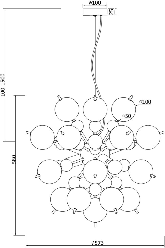 MOD133PL-06BS MAYTONI подвесная люстра Bolla, E27*6*60W, латунь, янтарный