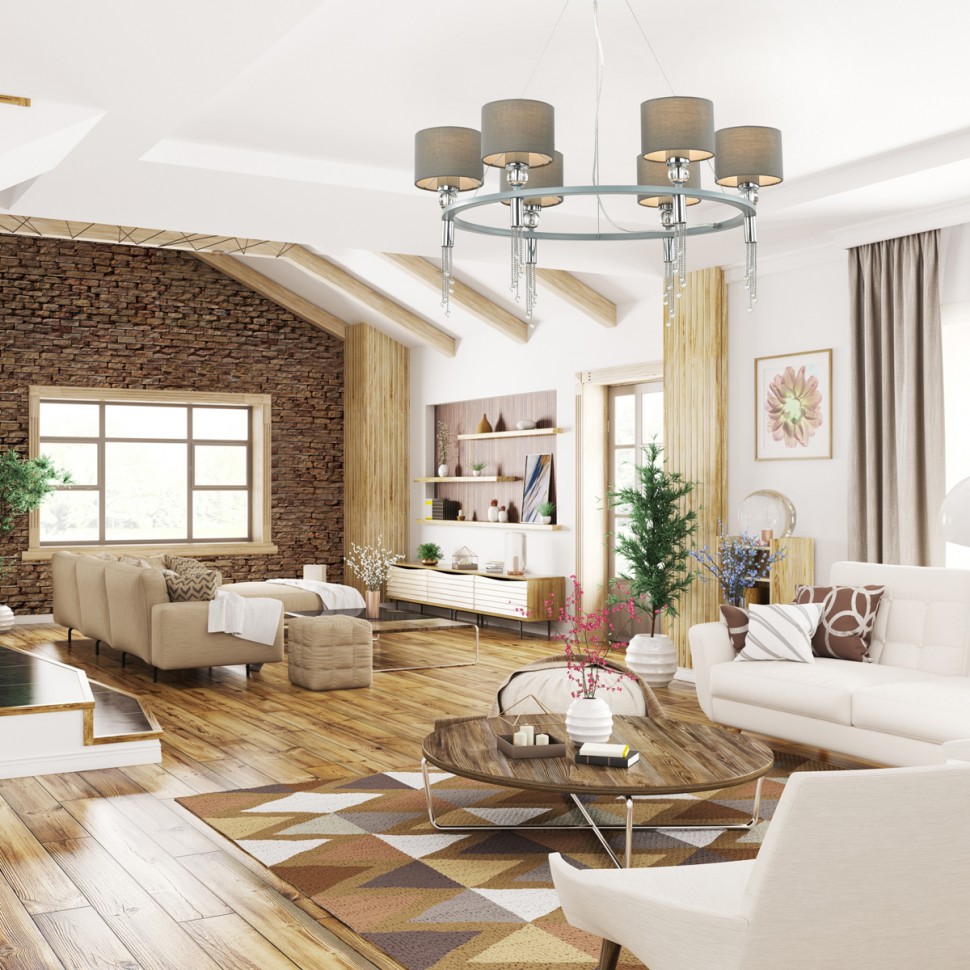 4515/6 Lumion люстра в стиле Модерн Santiago, серый и хром, диаметр 75см