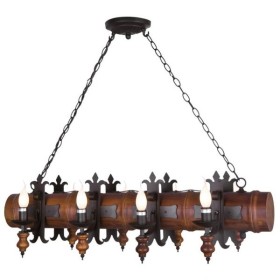 599-703-08 Velante Деревянный подвесной светильник &quot;Таверна&quot; 97см, 8 ламп