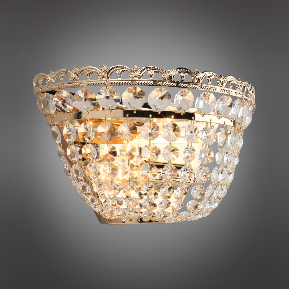 APL.758.11.02 APLOYT бра Viga, хрусталь, золото, E14*2*40W