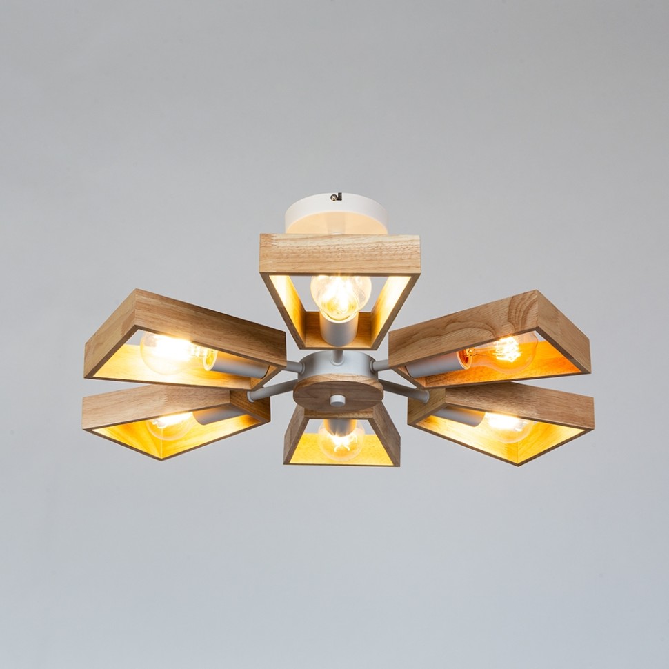 A8030PL-6WH ARTE LAMP потолочная люстра Brussels, дерево, белая
