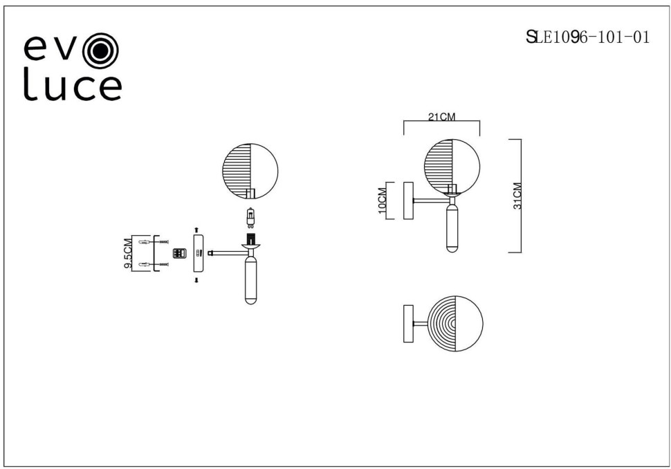 SLE1096-101-01 EVOLUCE Бра Aveiro, хром, G9*1*5W