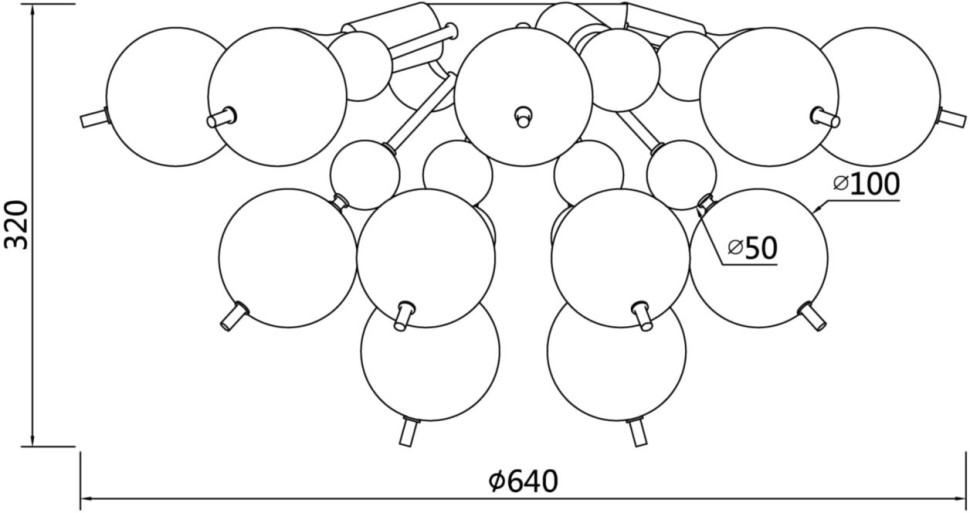 MOD133CL-04BS MAYTONI потолочная люстра Bolla, E27*4*60W, латунь, янтарный