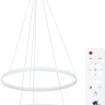 A2198SP-2WH ARTE LAMP подвесная светодиодная люстра 2 кольца Meridiana с пультом, 70W, 3000-6000K, 60-40см диаметр, белая